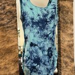 Pattyboutik  sz s blue tie-dye midi dress with ruched sides Photo 4