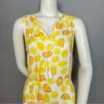 BeachLunchLounge Dress Lemon Print Citrus Fruit Summer Yellow White Sleeveless Photo 5
