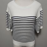 Vineyard Vines navy & white striped bell sleeve silk blend sweater size xs Photo 0