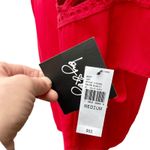 By & By Red Mini Dress Size Medium 3/4 Embellished Butterfly Sleeves Photo 7