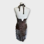 Cache Vintage Y2K Metallic Halter Mini Dress Womens size 6 Bodycon Glam Cocktail Photo 2