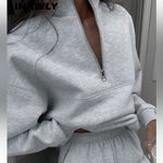 SheIn Gray Zip-Up Sweatshirt and Joggers Set Photo 0