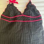 Undiz French babydoll cami lingerie top with bows black with pink trim size M Size M Photo 5