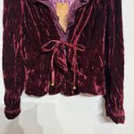 Lulumari  Burgundy Vintage Velvet Jacket Sz L NWT Photo 3