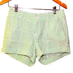 Cape Madras Patchwork Cotton Shorts Green White Size 6 Photo 0
