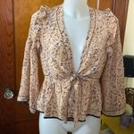 IRO  Jarley Tie-front Printed Silk Crepe De Chine Blouse size 34 Photo 4