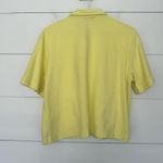 ZARA Women’s Small Yellow Terry Cloth Button Down Crop Top Spring Summer Photo 3