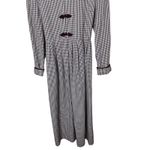 Plaza South Vintage Gingham Maxi Dress Long Sleeve Collar Button Detail Size 12 Purple Photo 2