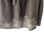 Metro Wear Women's Size Large Grey Embroidered Tie Above Knee Skirt Gray Photo 2