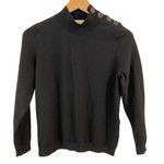 Sézane Sezane High Neck Shoulder Button Tab Jacob Jumper Sweater Black Women's Size XXL Photo 2