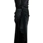 Meshki Black Calliope One Shoulder Maxi Dress Satin Draped Women’s Size XS Photo 6