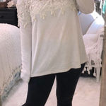 Mittoshop  size small ivory crochet sweatshirt Photo 0