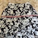 VINTAGE 90s Black & White Rose Floral Maxi Midi skirt Photo 6