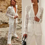 Alexis  Harlie Jacket White‎ French Cut Lace Blazer Size Small Photo 13