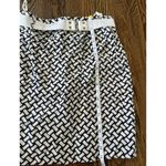 Antonio Melani Black White Linen/Silk Blend Pencil Skirt Pockets Sz 6 Lined EUC Photo 5