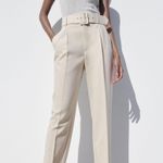 ZARA ecru high waisted belted fabric pants blogger favorite Photo 6