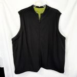 Woman Within 22W 24W Reversible Vest Black Fleece Green Knit Full Zip Cable B Photo 10