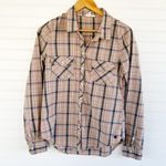 Roxy Tan Plaid Button Shirt Photo 1