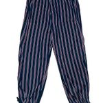 Anthropologie Striped Silky Tie Joggers in Black/Red sz small Photo 3