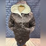 GRAN ORIENTE Woman’s lightweight Jacket w/Faux Fur Lining Hoodie Brown Small Photo 8