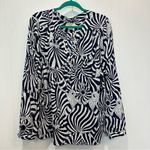 Caribbean Joe NWT  Navy & White Seashell Print Blouse Size 2X Photo 0