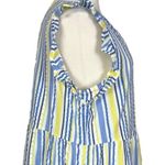 Time And Tru Dress V-neck Ruffle Sleeve Yellow Blue Stripe Women’s Size XXL Photo 6