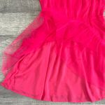 &merci &Merci Ruffle Sleeve Sheer Tulle Short Dress NEW Womens L Hot Pink Mesh Tiered Photo 5