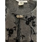 PATRA shimmer, velour floral print bolero crop style jacket 14 Black Photo 1