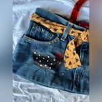 Handmade  Levi Denim Tote Bag with Design and Handle Photo 1