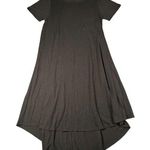 LuLaRoe Womens Small Solid Black Carly Short Sleeve High Low T-shirt Dress Photo 0