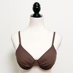 Swim Systems Brown Espresso Underwire Push Up Silver Tone Ring Bikini NWT Small Photo 1