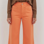 Anthropologie MAEVE x Colette Cropped Wide Leg Linen Pants, Orange, 34” Photo 0