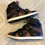 Jimmy Choo  Brown & Brown Snakeskin Double Velcro High Top Sneakers - Size 37 Photo 1