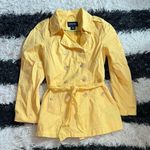 st. john's bay Yellow Trench Style Belted Jacket, Medium Photo 0