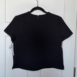 Nordstrom Rack NWT Black Textured Short Sleeve Zipper Top Photo 1