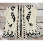 Desheng Cardigan Sweater Size Measurement Photos Cream Aztec/Western Open Photo 2
