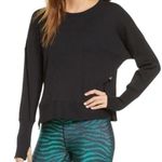 Terez Women’s Size S Black Ribbed Cotton Blend Thumbhole Pullover Sweater Photo 0