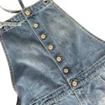American Eagle Denim Overalls Romper Shorts Blue Size M Shortall Distressed Photo 4