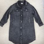 Oli & Hali Gauze Shirt Dress Medium Charcoal Gray Lagenlook Oversized Buttons Photo 1