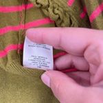 Anthropologie  Sparrow Traveling Stripes Linen Cardigan XS Ruffles Green Pink‎ Photo 7