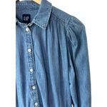 Gap Light Wash Puff Sleeve Denim Mini Shirtdress Dress Women's XS Photo 2