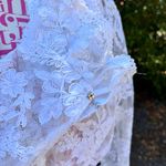 Chetta B Vintage Lace Blazer Top Tie Waist Coquette Cottagecore Ruffle Cuffs 8 Photo 1