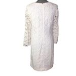 Talbots Floral Lace Overlay Long Sleeve Dress Cream Ivory Size 4 Photo 2