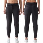 Lululemon Mid Rise Pull On Drawstring Jogger Pants Black Women's Size 10 Photo 1