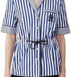 Tommy Hilfiger RTR Tie Waist Pyjama Shirt sz14 xl blue white stripe short sleeve Photo 0
