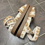 Free People  FP Roma Raffia Slip On Ankle Strap Platform Sandals Tan White 8 Photo 11