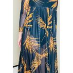 Black & Brown Animal Cheetah Print Sheer Swim Cover Maxi Dress Photo 6