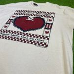 Vtg 90s Count your blessings Heart Bow Granny Cottagecore Single Stitch‎ Shirt White Size L Photo 3