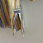 Jones New York Linen Striped Shirt/Dress - Blue, Yellow, White Photo 6