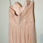 AMSALE Women's Blush Pink Sweetheart Neckline Wedding Chiffon Maxi Dress Size 2 Photo 7